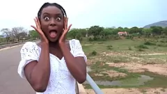 play Ebony Amateur Sucking and Riding Big Cock in Safari Camper Van